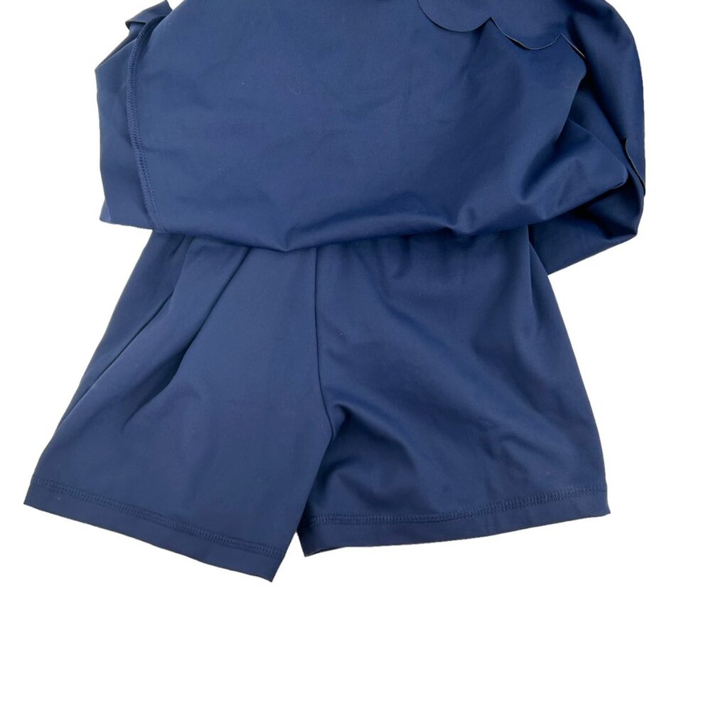 NWT J. Crew Factory Scalloped Active Dress with Built-in Shorts in Antique Navy - Picture 5 of 8
